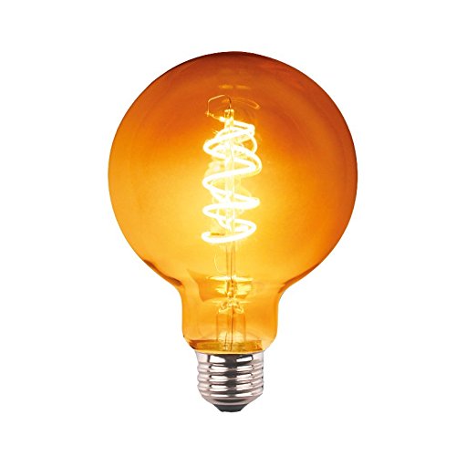 Lâmpada Led Spiral Filamento Globo G125 3W 170 Lúmens E27 360º Cor: Dourado Garza - Lâmpadas - led, spiral, filamento, globo, 3W, 170 lúmens