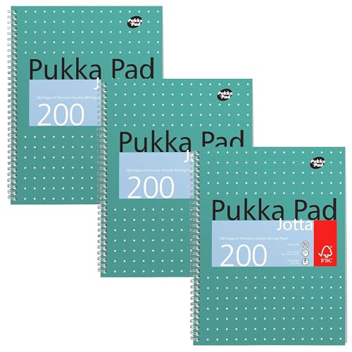 Caderno PUCCA PADS Jotta Verde Metalico (A4) Pukka Pad 2000 Ltd - Cadernos e bloco de notas - a4, 64 folhas, linha dupla, perfuradas