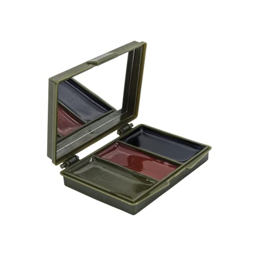 Pintura Facial Camuflagem 3 Cores (Castanho - Verde - Preto) SERMILITAR - Maquiagem de fantasia e palco - camuflagem, castanho, verde, preto