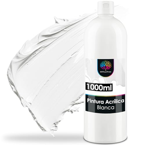 Tinta Acrílica Branco 1000ml Oficetree ILP GmbH - Materiais de arte e artesanato - acrílica, branco, 1000ml
