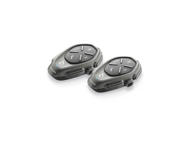 Intercomunicador para Mota Cellularline Interphotourtp Preto cellularline - Áudio - bluetooth, 1,5 km, toque rápido, aplicativo