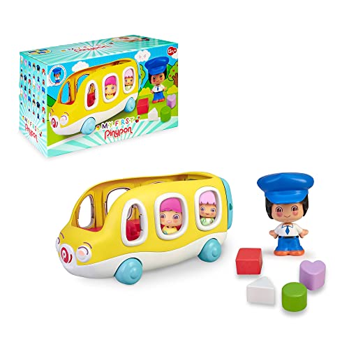 Pinypon My First Pinypon Happy Bus (Idade minima recomendada: 2 anos) FAMOSAFEBER - Conjuntos de brinquedos - autocarro escolar, condutor, passageiros, rodas giratórias