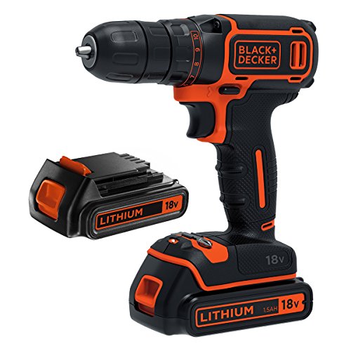 Berbequim BLACK & DECKER BDCD18B-QW (300 rpm) BLACK + DECKER - Berbequins elétricos portáteis - bateria, 18 V, 2 baterias, 300 rpm