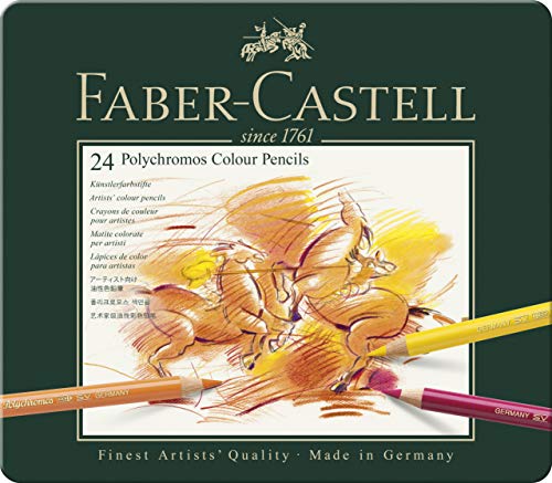 Lápis de Cor FABER CASTELL Polychromos 24 Cores Faber-Castell - Lápis - 24 cores, médio traço, 38 cm
