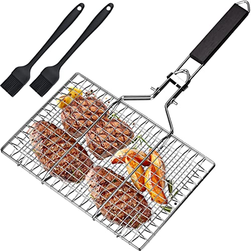 Cesto de Assar para Peixe e Verduras com Bolsa OXFORD AOKITO - Acessórios para churrasco ao ar livre - aço inoxidável, preto, peixe, verduras
