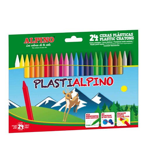 Lápis de Cor ALPINO (24 Unidades - Multicor) Alpino - Lápis de cera - multicor, 24 unidades, laváveis, 13mm