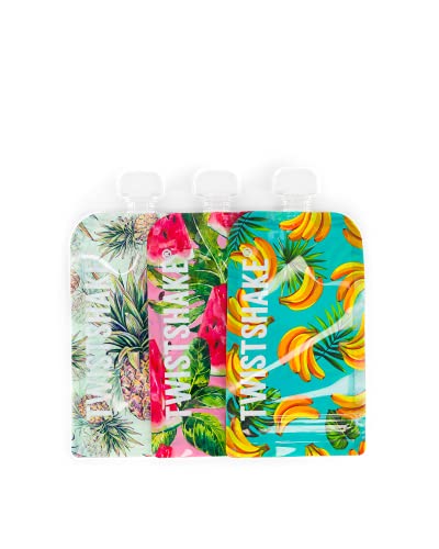 Conjunto de 3 Sacos de Alimentação Reutilizáveis Twistshake Twistshake - Sacos de armazenamento de alimentos - 3 sacos, reutilizáveis, twistshake, alimentação, fecho duplo