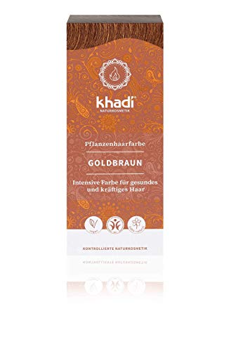 Khadi Natural Henna Hair Colour Golden Brown 100g Khadi - Coloração de cabelo - hena, cor de cabelo, castanho dourado
