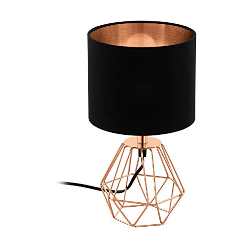 Candeeiro de Mesa EGLO Carlton 2 (E27 - 1 x 40 W - Aço e Vidro) EGLO - Luminárias - e27, 40 W, aço, vidro, preto, prateado
