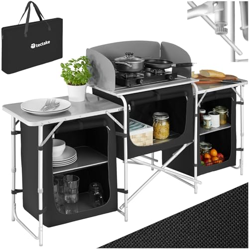 Mesa de Campismo TECTAKE (Preto - Aço - 60x50x100 cm) TecTake - Conjuntos de móveis - preto, aço, 60x50x100 cm