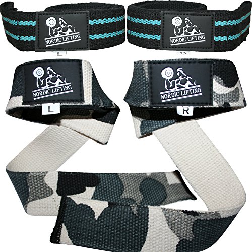 Faixa para Pulso TATAY 2 Pares (Azul - 2 Un) Nordic Lifting - Luvas de levantamento de peso e suportes para as mãos - pulsos, 2 pares, azul