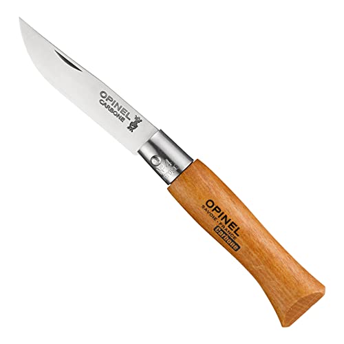 Faca de Campismo OPINEL No 04 (5 cm - Lâmina em aço carbono) Opinel - Facas de caça e sobrevivência - faca, campismo, opinel, lâmina, aço carbono