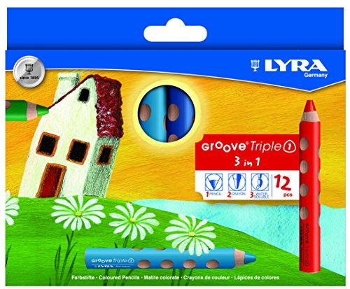 Lápis de Cor LYRA Groove Color (12 Unidades) LYRA - Lápis - 12 unidades, minas grossas, cores vivas, traço suave