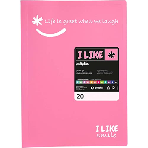 Pasta GRAFOPLAS com 20 Bolsas Transparentes (Rosa - Polipropileno) Grafoplas del Noroeste,S.A. - Pastas e capas de relatório - transparente, rosa, polipropileno