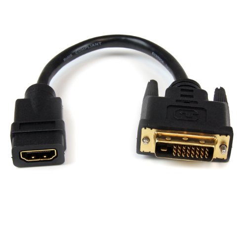 Adaptador de Cabo de Vídeo StarTech.com HDVFADAP2 0.2m HDMI DVI-D STARTECH.COM - Acessórios de computador - hdmi, dvi-d, 0.2m