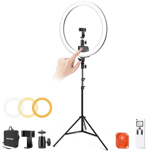Iluminação de Rosto NEEWER 18-inch Aro de Luz LED Avanzado Neewer - Lâmpadas - 18 polegadas, led, 10 níveis, preto, alumínio