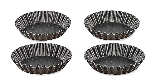 Conjunto de 4 Formas para Tartes Perfecbake TEFAL Tefal - Formas de torta e quiche - castanho, preto, metal, alumínio