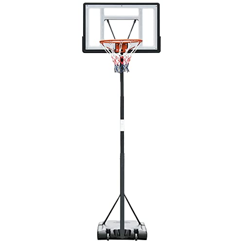Canistra de Basquetebol HOMCOM | 90 x 165 x 302-352 cm - Preto HOMCOM - Aros de basquete - basquetebol, 90 x 165 x 302-352 cm, preto