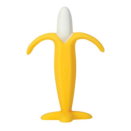 Mordedor NUBY Silicone Banana (0-6 meses) NEW VALMAR BVBA - Cuidados com a higiene oral - silicone, banana, 0-6 meses, massajador