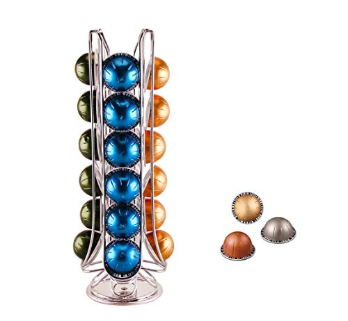 Suporte Café EXZACT 24 Peças (Compatível com: Nespresso VertuoLine) Exerz Limited - Organizadores de balcão de cozinha e estação de bebidas - compatível Nespresso, 24 peças, cromado, vertuoLine