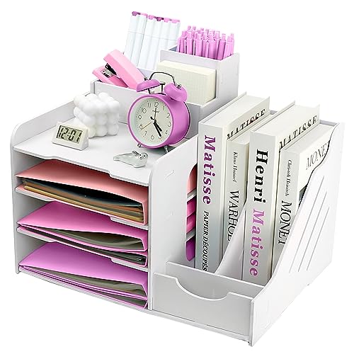 Organizador de Papéis THE GRAFTON COMPANY 4 Níveis DLMall - Organizadores de mesa - 4 níveis, suporte canetas, moderno, elegante