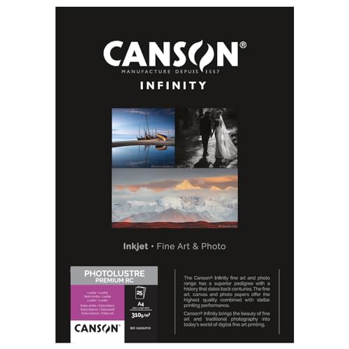 Papel Fotográfico Canson Infinity Photolustre Premium RC 25 Folhas Fila - Papel de impressora e copiadora - papel fotográfico, canson infinity photolustre premium rc, 25 folhas, qualidade profissional, brilho deslumbrante, superfície estrutura