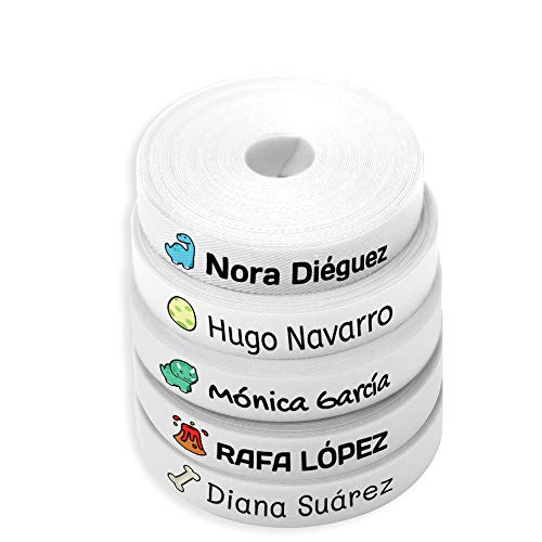 Etiquetas para Roupa Branco com Dino 100 Unidades Haberdashery Online - Enfeites e acabamentos - dino, 100 unidades, resistente a lavagem, secador