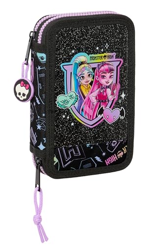 Estojo MONSTER HIGH Monster High (Idade Mínima Recomendada: 3 anos) safta - Organizadores de mesa - estojo, nylon, preto, monster high