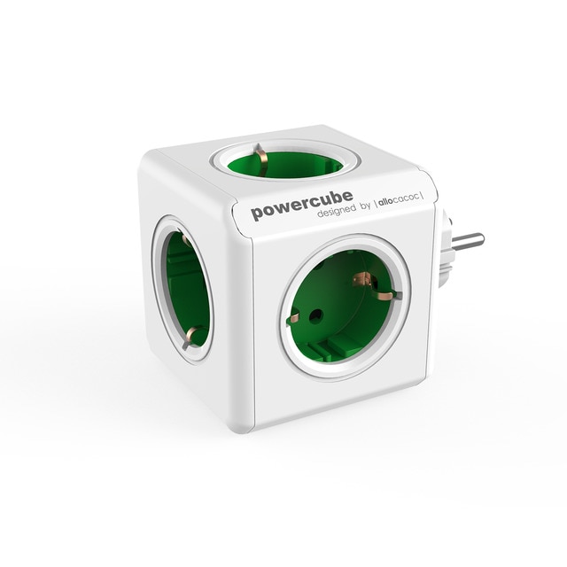 Extensão Elétrica ALLOCACOC PowerCube Original Verde Allocacoc - Tomadas e soquetes de energia - extensão elétrica, 5 tomadas, design cubo, portátil