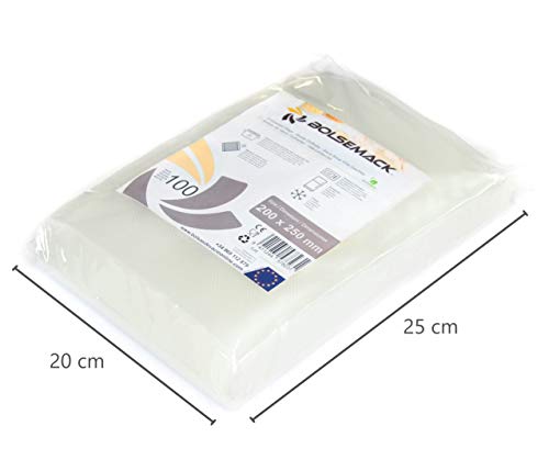 Sacos de Embalar HOSOVA 4000000200 (100 Un - Transparente) Bolsemack - Bolsas para seladoras a vácuo - transparente, 100 unidades