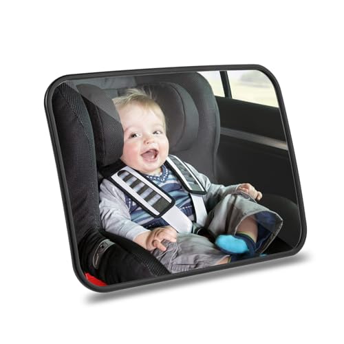 Espelho retrovisor bebé ROMON (Branco - 27x37 cm) Romon - Acessórios para cadeirinhas de bebê - retrovisor, plástico resistente, base giratória, suporte metálico