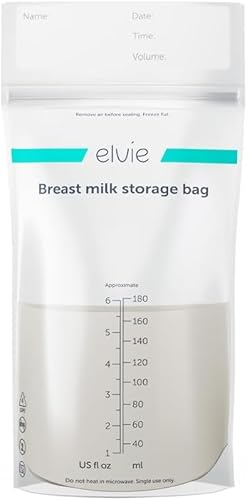 Bolsas para Leite Materno Elvie 180 Ml 100 Unidades Chiaro Technology Ltd - Acessórios para bomba de mama - tampa de arame, a prova de vazamentos, 180ml, caixa de cartão