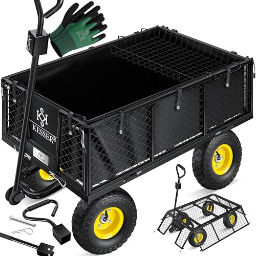 Carrinho de Jardinagem KESSER (Preto - Poliéster - 70 x 45 x 90 cm) KESSER - Macacos e empilhadores - 700 kg, 69x61x122 cm, poliéster, 204 l