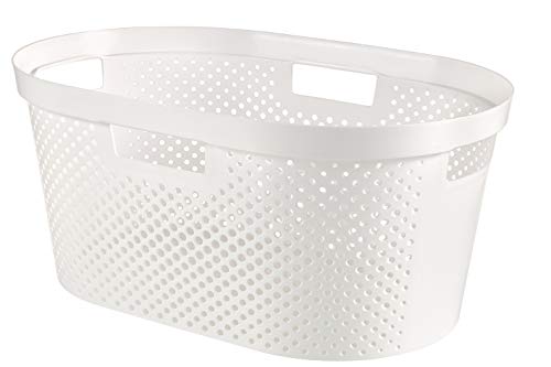 Cesto para roupa suja CURVER Infinity Dots Branco Curver - Cestos de roupa - branco, plástico, 40 L