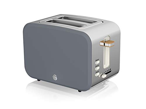 Torradeira Swan ST14610 | Cinzento, Branco Swan - Torradeiras - cinzento, branco, aço inoxidável, bandeja recolhe migalhas
