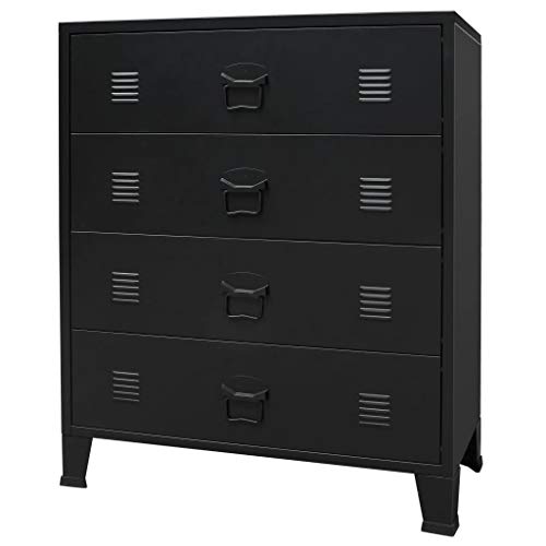Caixa de Arrumação VIDAXL (Metal - Preto) vidaXL - Guarda-roupas - metal, preto