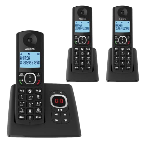 Telefone sem fio ALCATEL F530 Preto (Telefone Sem Fio) ATLINKS - Telefonia - telefone sem fio, ALCATEL, preto, 2 telemóveis, 14 minutos, 100 nomes