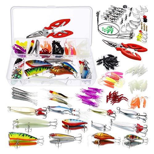 Conjunto de 123 Peças para a Pesca com Enganches HOMEMALEXA Homealexa - Isca e anzol - conjunto, 123 peças, pesca, enganches