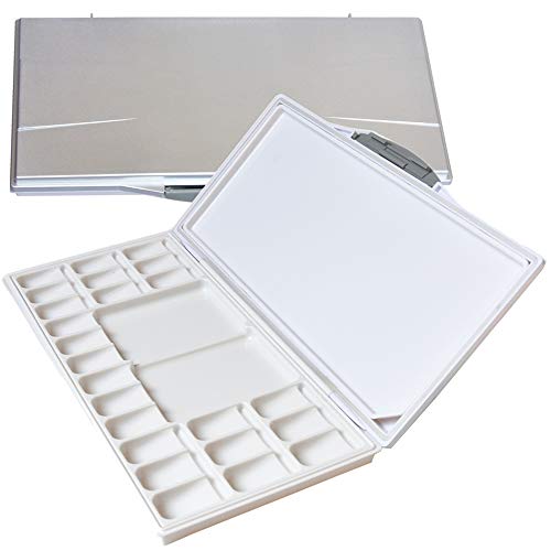 Painel de Aquarela Manci 24 Furos - Plástico - Prateado MANCI - Meios de pintura - aquarela, 24 furos, plástico, prateado