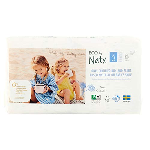 Fraldas NATY Eco 100% Orgânica (Tamanho 3) NATY - Roupa interior - algodão, poliéster, biodegradável, tamanho 3
