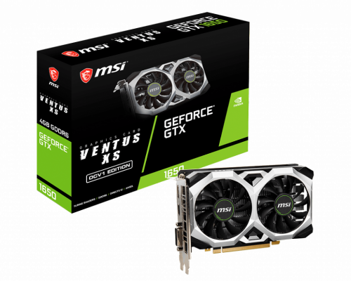Placa Gráfica MSI GeForce GTX 1650 VENTUS XS OC (NVIDIA - 4 GB GDDR5) MSI - Placas e adaptadores de vídeo - geforce gtx 1650, 4 gb gddr5, 1200 mhz, 1800 mhz