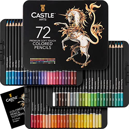 Lápis de Cor CASTLE ART SUPPLIES 72 Cores Castle Art Supplies - Lápis - 72 cores, compacto, esboços, desenho