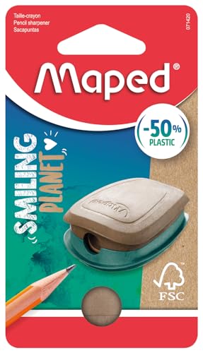 Apagador MAPED Smiling Planet (Multicor) Maped - Afia-lápis - multicor, plástico reciclado, compacto