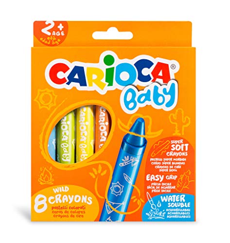 Lápis de Cor CARIOCA BABY Wild Crayons (8 Un) Carioca - Lápis de cera - cores vivas, divertidas, 8 unidades, pintar