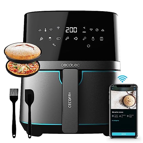 Fritadeira sem Óleo CECOTEC 5.5 L Cecofry FullInoxBlack 5500 Connected Pack Cecotec - Eletrodomésticos de cozinha - sem óleo, 5.5 l, controlo remoto