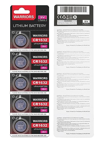 Pilhas WARRIORS 5X Pilhas Cr1632 (3 V - Células de Lítio) WARRIORS - Baterias - 3V, CR1632, 620 mAh, litio
