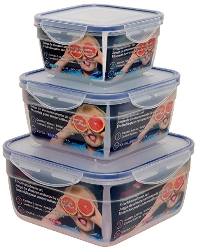 Conjunto de recipientes matérias orgânicas quadrado 3 peças Maturi - Recipientes de armazenamento de alimentos - recipientes, materiais orgânicos, quadrado, 3 peças