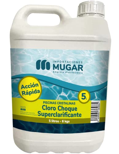 Cloro CHOQUE Líquido Águas Cristalinas 5L MUGAR Tejar Viejo - Limpeza de piscinas e produtos químicos - cloro, água cristalina, 5l