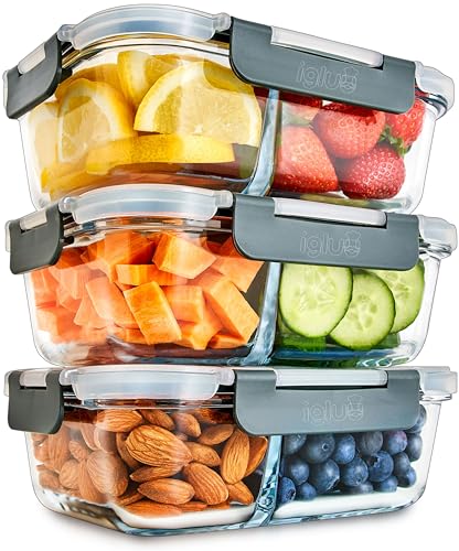 Conjunto de recipientes IGLUU Meal Prep (Vidro - Transparente) Igluu Meal Prep - Recipientes de armazenamento de alimentos - conjunto, recipientes, igluu meal prep, vidro, transparente, feitio a pressao