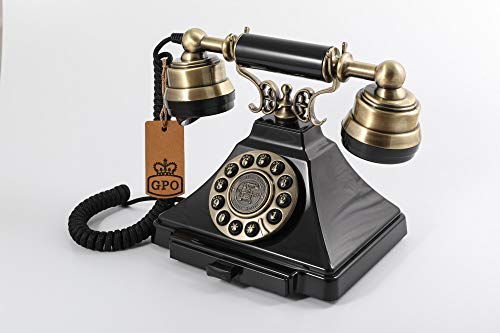 Telefone FOTOBRAMA Vintage Preto e Bronze Gpo - Telefonia - vintage, preto, bronzeado, ano 50